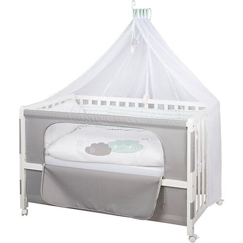 Roba Beistell- und Kinderbett komplett, 60 x 120 cm, Room Bed Happy Cloud, mint/weiß