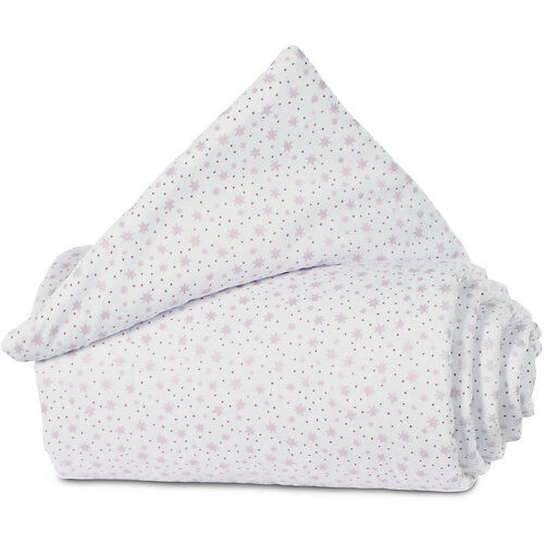 Tobi babybay Nestchen Organic Cotton passend Modell Maxi, Boxspring und Comfort, weiß Glitzersterne rosé rosa/weiß  Kinder