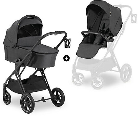 Hauck Kombi Kinderwagen Visionx, Gestell Black, Melange Black schwarz