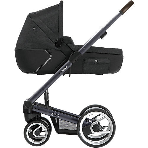 mutsy Kombi-Kinderwagen Igo reflect, dark grey print, Gestell darkgrey grey denim