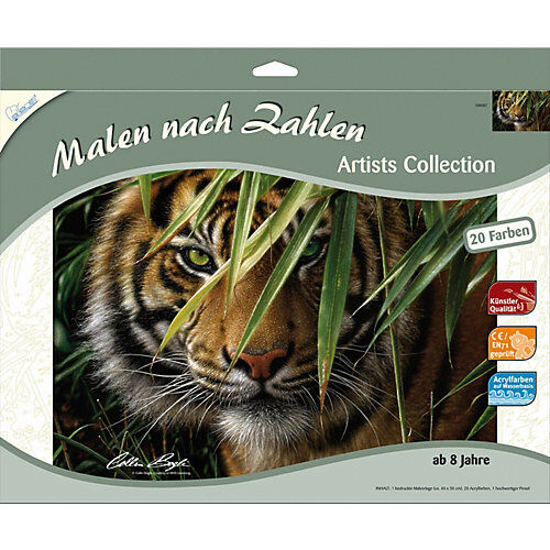 MAMMUT Spiel und Geschenk Malen nach Zahlen Artists Collection Tiger 40 x 30 cm