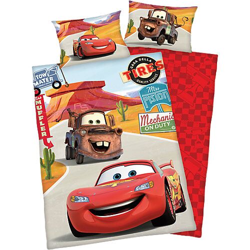 Herding Kinderbettwäsche Disney`s Cars, Flanell, 100 x 135 + 40 x 60 cm rot