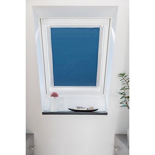Lichtblick Dachfenster Sonnenschutz Haftfix, ohne Bohren Rollos blau