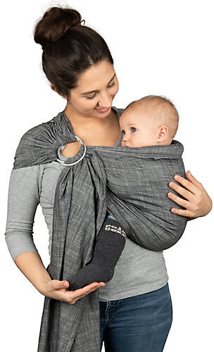 Hoppediz Babytragetuch Ring-Sling, Popeline, Denim schwarz