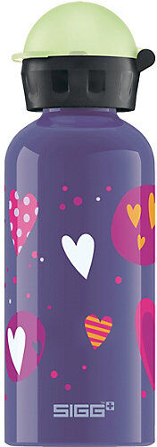 SIGG Alu-Trinkflasche GLOW IN THE DARK Heartballons, 400 ml lila