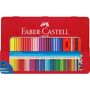 Faber-Castell Buntstifte COLOUR GRIP wasservermalbar, 48 Farben & Zubehör, Metalletui