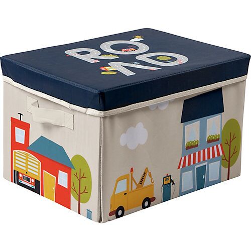ACHOKA® Spielteppich und Aufbewahrungsbox, Playbox - Motiv Stadt mehrfarbig