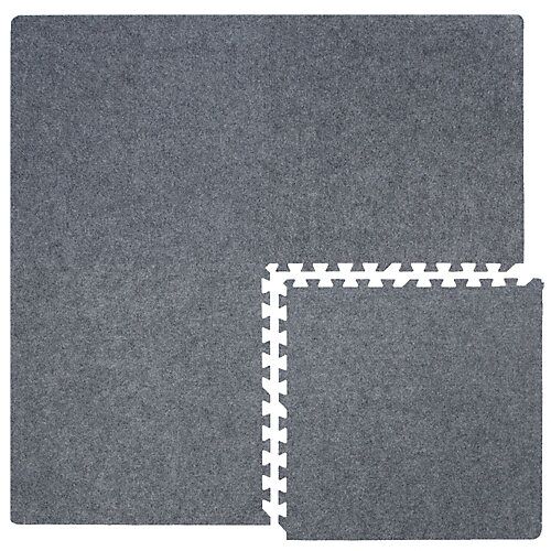 LittleTom Puzzleteppich - 4er Set Puzzlematte 63x63 cm Grau grau