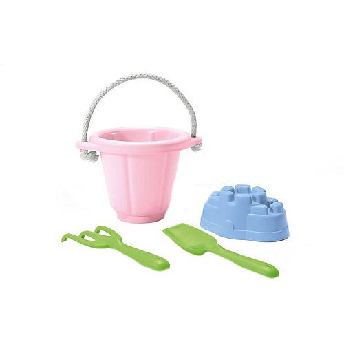 Green Toys Sandspielzeug 4 Teile mit rosa Eimer