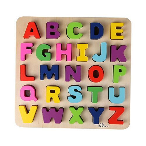 solini 27-tlg. Holzpuzzle ABC Buchstaben mehrfarbig