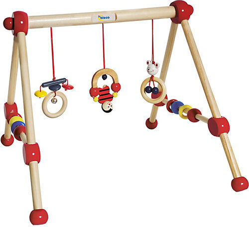 bieco Spieltrapez Spielbogen Babys mit -Figuren, Rasseln, Kugeln Baby Gym aus Holz Spielbögen rot  Kinder