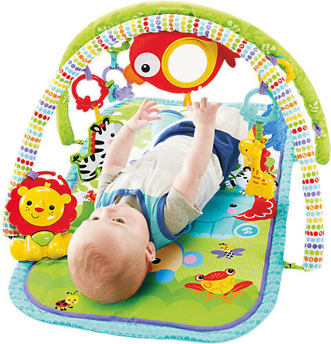 Mattel Fisher-Price Rainforest-Freunde 3-in-1 Spieldecke, Spielmatte mit Spielbogen