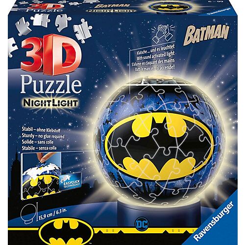 Ravensburger 2in1 Nachtlich & puzzleball® Ø13 cm, 72 Teile , Batman