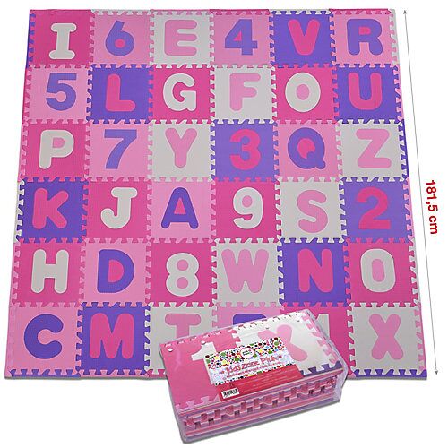 Pink Papaya Puzzlematte mit Zahlen und Buchstaben Kids Zone - Pink lila