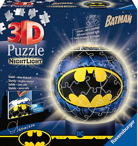 Ravensburger 2in1 Nachtlich & puzzleball® Ø13 cm, 72 Teile , Batman