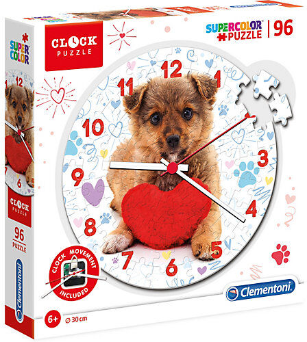 Clementoni Clock Puzzle 96 Teile - Süßes Hündchen