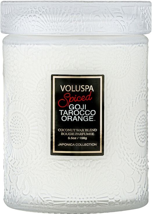 VOLUSPA SPICED GOJI TAROCCO ORANGE Mini Jar w/ Glass Lid