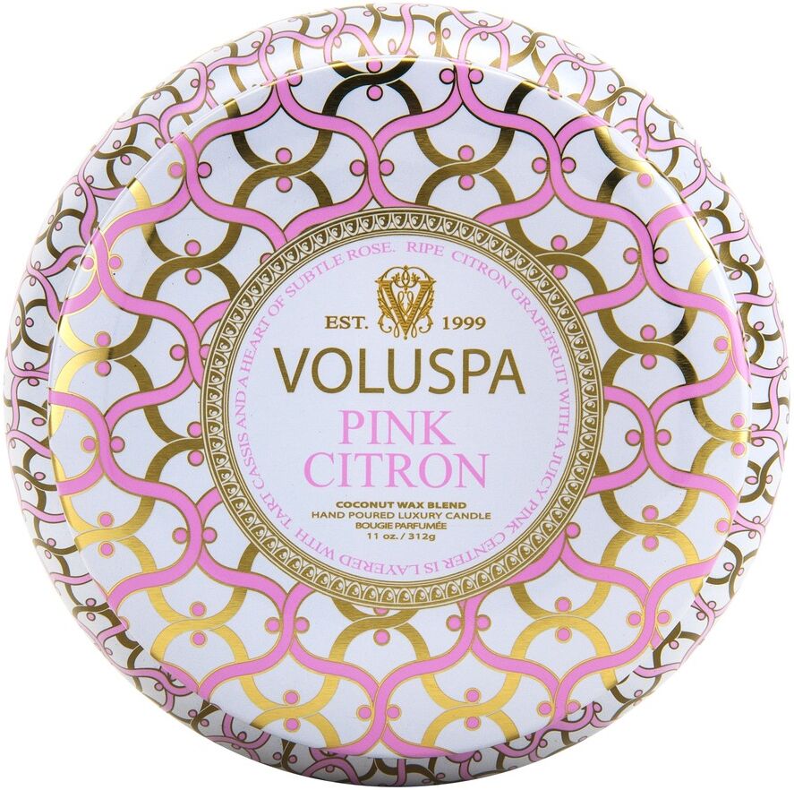 VOLUSPA Maison Metallo Kerze Rosa Zitrone