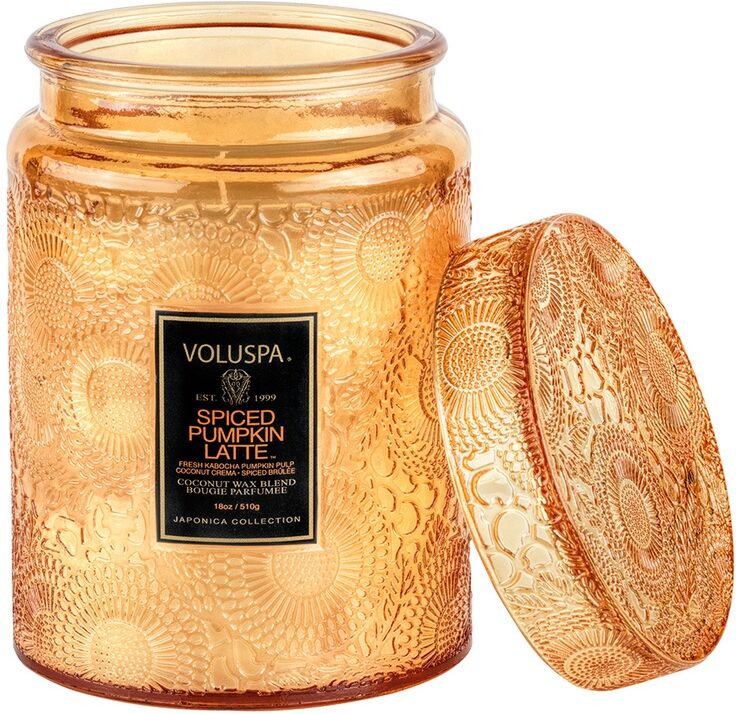 VOLUSPA Spiced Pumpkin Latte LARGE JAR WITH GLASS LID