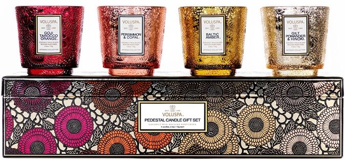 VOLUSPA Warm Tones Pedestal Candle Gift Set