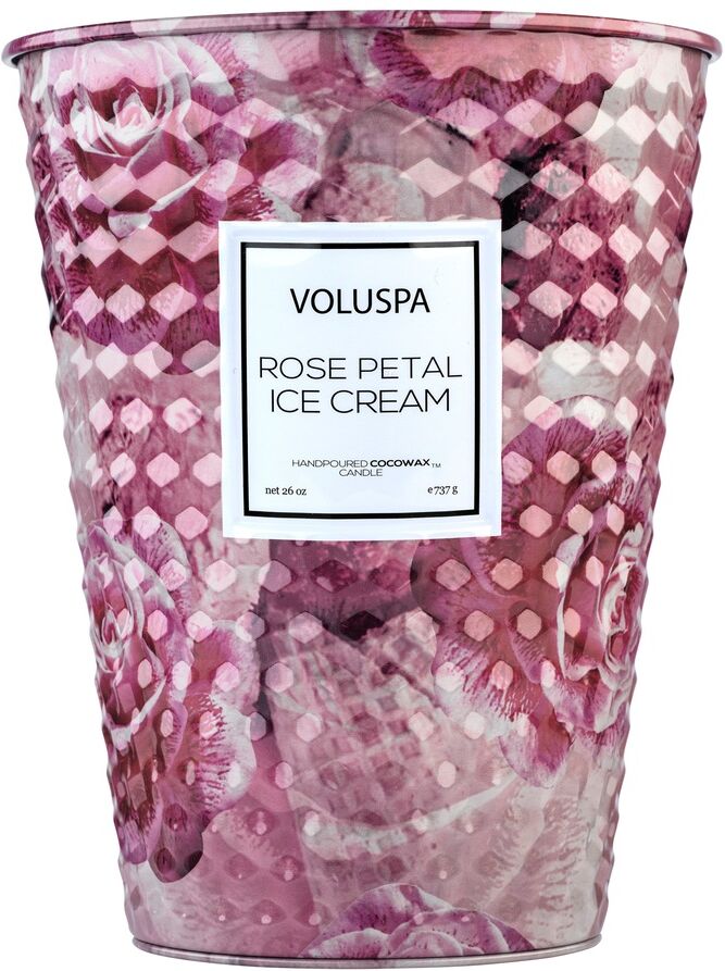 VOLUSPA Große Eiscreme Kerze Rosenblüteneis