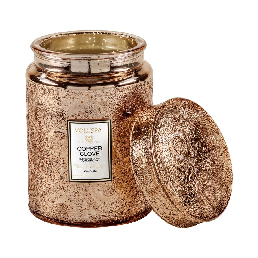 VOLUSPA COPPER CLOVE LARGE JAR w/ GLASS LID