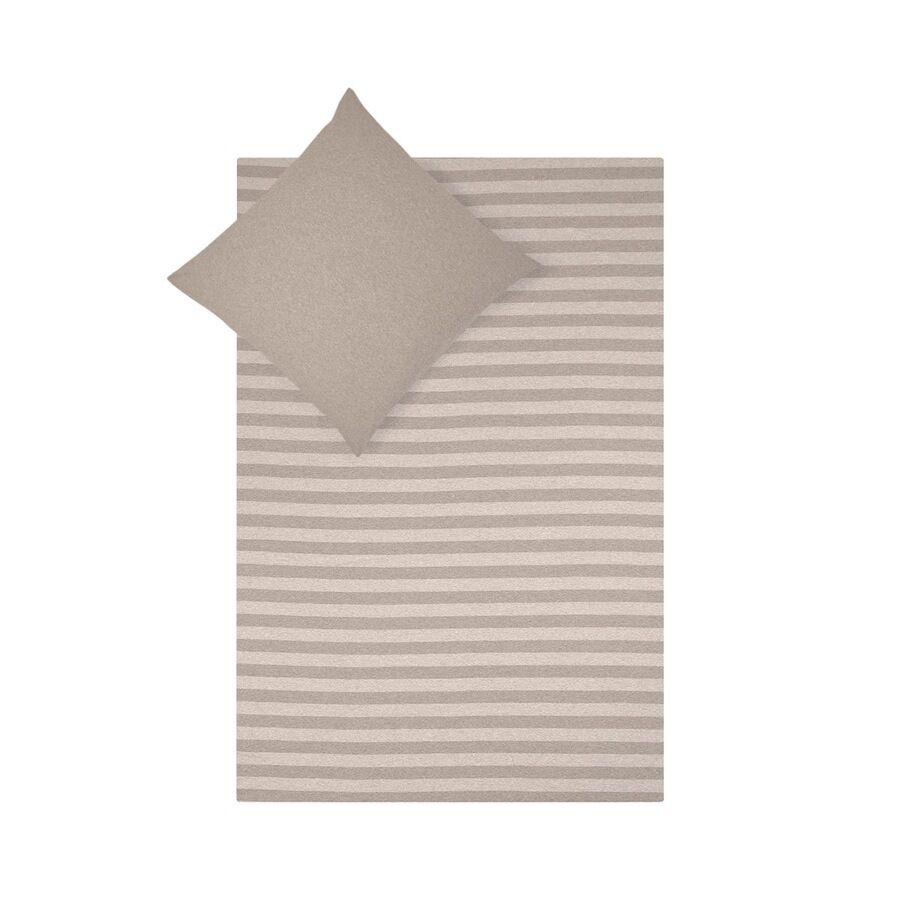 Traumschlaf Traumschlaf Jersey Melange Wendebettwäsche Stripe beige