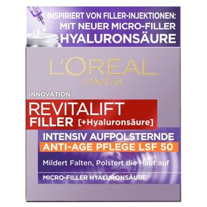 L´Oréal Paris Revitalift Filler Anti-Aging Tagescreme LSF 50 mit Hyaluronsäure Anti-Aging-Gesichtspflege 50 ml Damen Damen