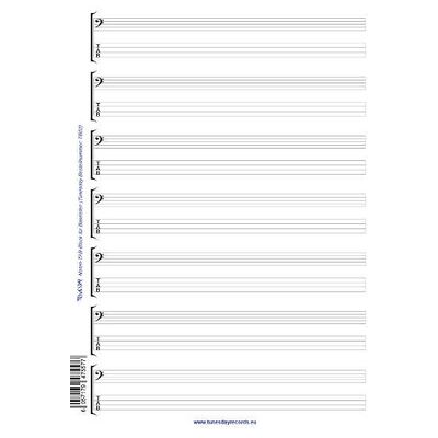 Tunesday Records Music Paper Sheet/Tab Bass Tunesday Records Music Paper Sheet/Tab Bass