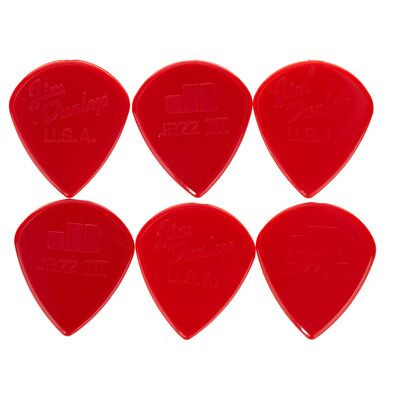 Dunlop Jazz III Nylon Sharp Red 6PC Rot Dunlop Jazz III Nylon Sharp Red 6PC Rot