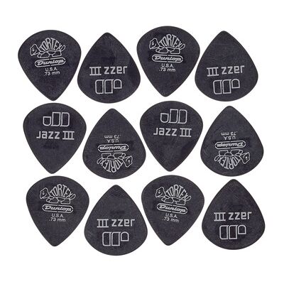Dunlop Tortex Pitchblack Jazz 73 12P Dunlop Tortex Pitchblack Jazz 73 12P
