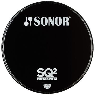 Sonor PB22BL SQ2 Bass Reso Fell Schwarz mit Sonor und SQ2 Logo Sonor PB22BL SQ2 Bass Reso Fell Schwarz mit Sonor und SQ2 Logo