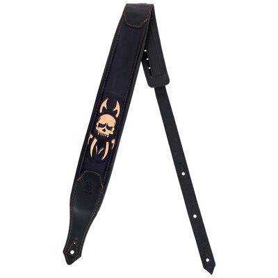 Minotaur Hand Tooled Skull Guitar Strap Schwarz Minotaur Hand Tooled Skull Guitar Strap Schwarz