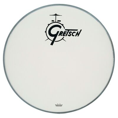 Gretsch Drums "18" Bass Drum Head WH w/Logo" Gretsch Drums "18" Bass Drum Head WH w/Logo"