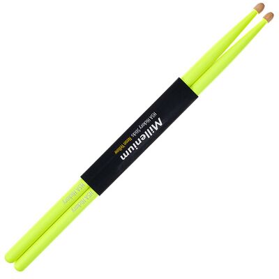 Millenium H5A Hickory Sticks Neon Yellow Neon Yellow Millenium H5A Hickory Sticks Neon Yellow Neon Yellow