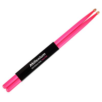 Millenium H5A Hickory Sticks Neon Pink Neon Pink Millenium H5A Hickory Sticks Neon Pink Neon Pink
