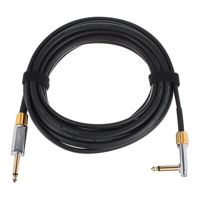 Rockboard Premium Flat Instr. Cable SA Schwarz mit goldenen und silbernen Steckergehäusen Rockboard Premium Flat Instr. Cable SA Schwarz mit goldenen und silbernen Steckergehäusen