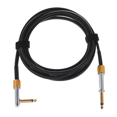 Rockboard Premium Flat Instr. Cable SA Schwarz mit goldenen und silbernen Steckergehäusen Rockboard Premium Flat Instr. Cable SA Schwarz mit goldenen und silbernen Steckergehäusen