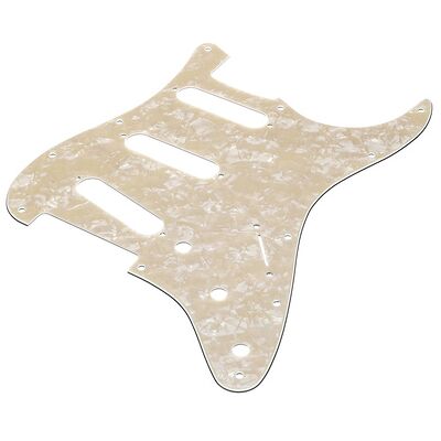 Fender 11-Hole Strat SSS Pickguard AW Aged White Moto Fender 11-Hole Strat SSS Pickguard AW Aged White Moto