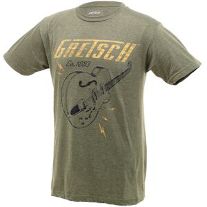 T-Shirt Lightning Bolt L Braun mit Gretsch Lighting Bolt Grafik