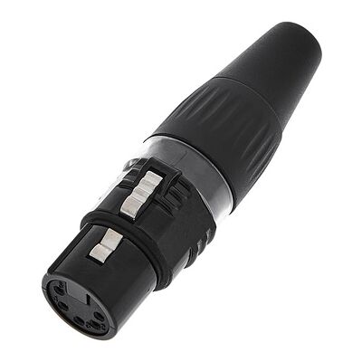 HICON HI-X5CF-BLK XLR Stecker - 5-pol weiblich, schwarz, Metall, gerade HICON HI-X5CF-BLK XLR Stecker - 5-pol weiblich, schwarz, Metall, gerade