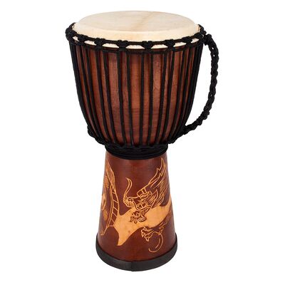 Terre Djembe Carved Dragon 60cm Terre Djembe Carved Dragon 60cm