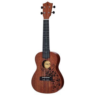 Harley Benton Kahuna-C Flower Natur matt mit gelasertem Harley Benton Kahuna-C Flower Natur matt mit gelasertem