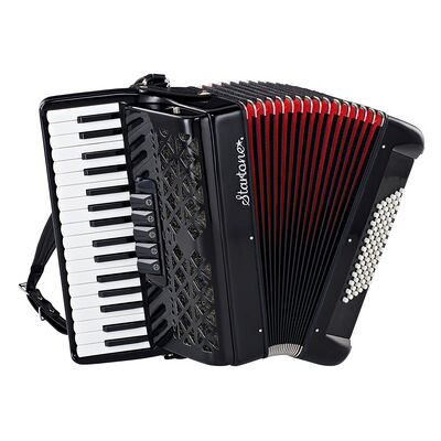 Startone Piano Accordion 72 Black MKII Schwarz mit rotem Balg Startone Piano Accordion 72 Black MKII Schwarz mit rotem Balg