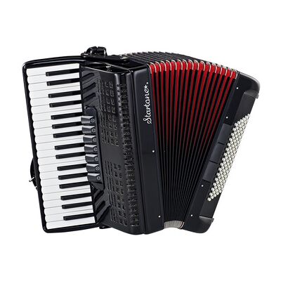Startone Piano Accordion 96 Black MKII Schwarz mit rotem Balg Startone Piano Accordion 96 Black MKII Schwarz mit rotem Balg