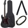 Harley Benton ST-20HSS SBK St. Series Bundle Schwarz matt