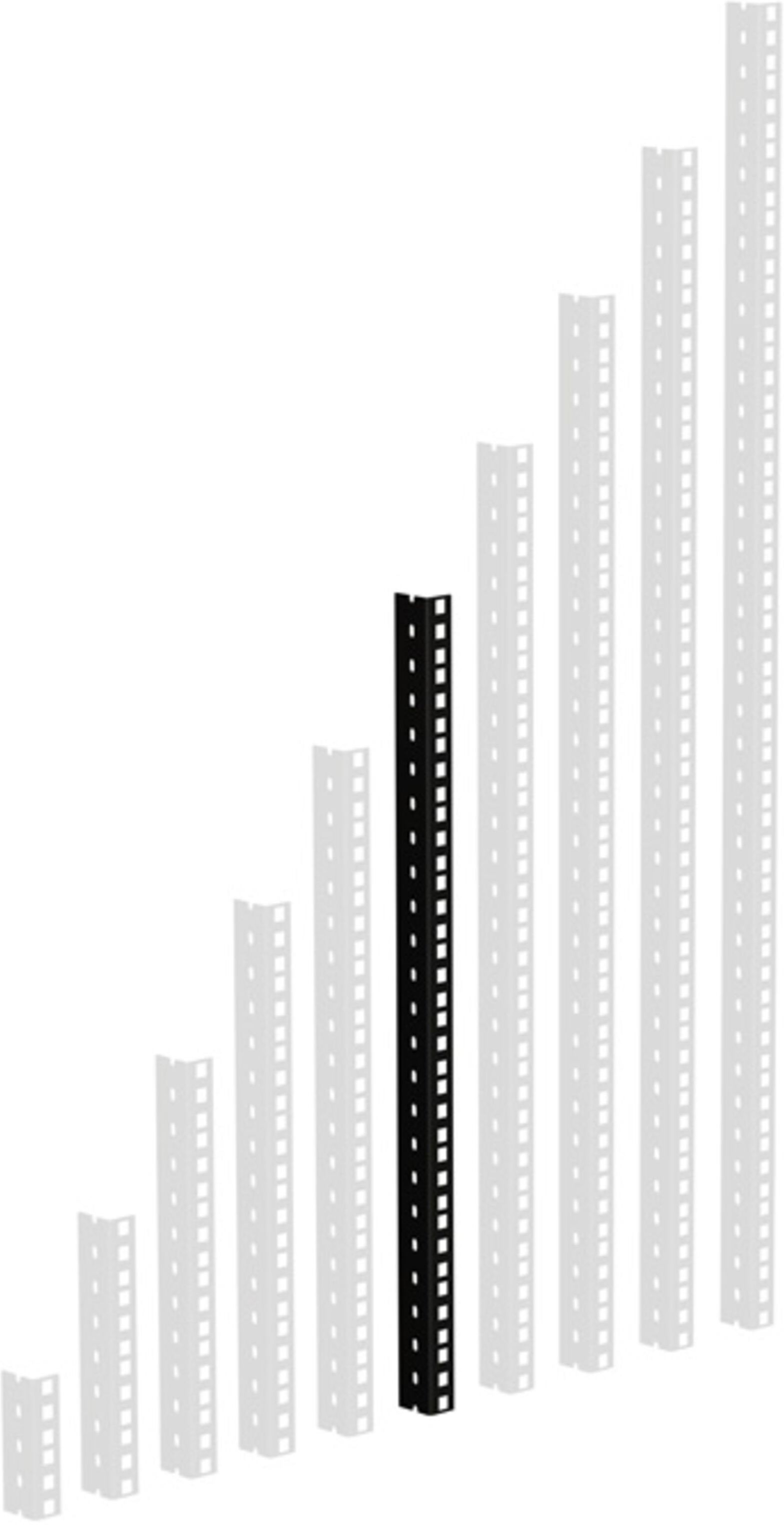 Adam Hall 61535B12 Rackschiene, schwarz gestanzte Löcher, 12HE - Profil