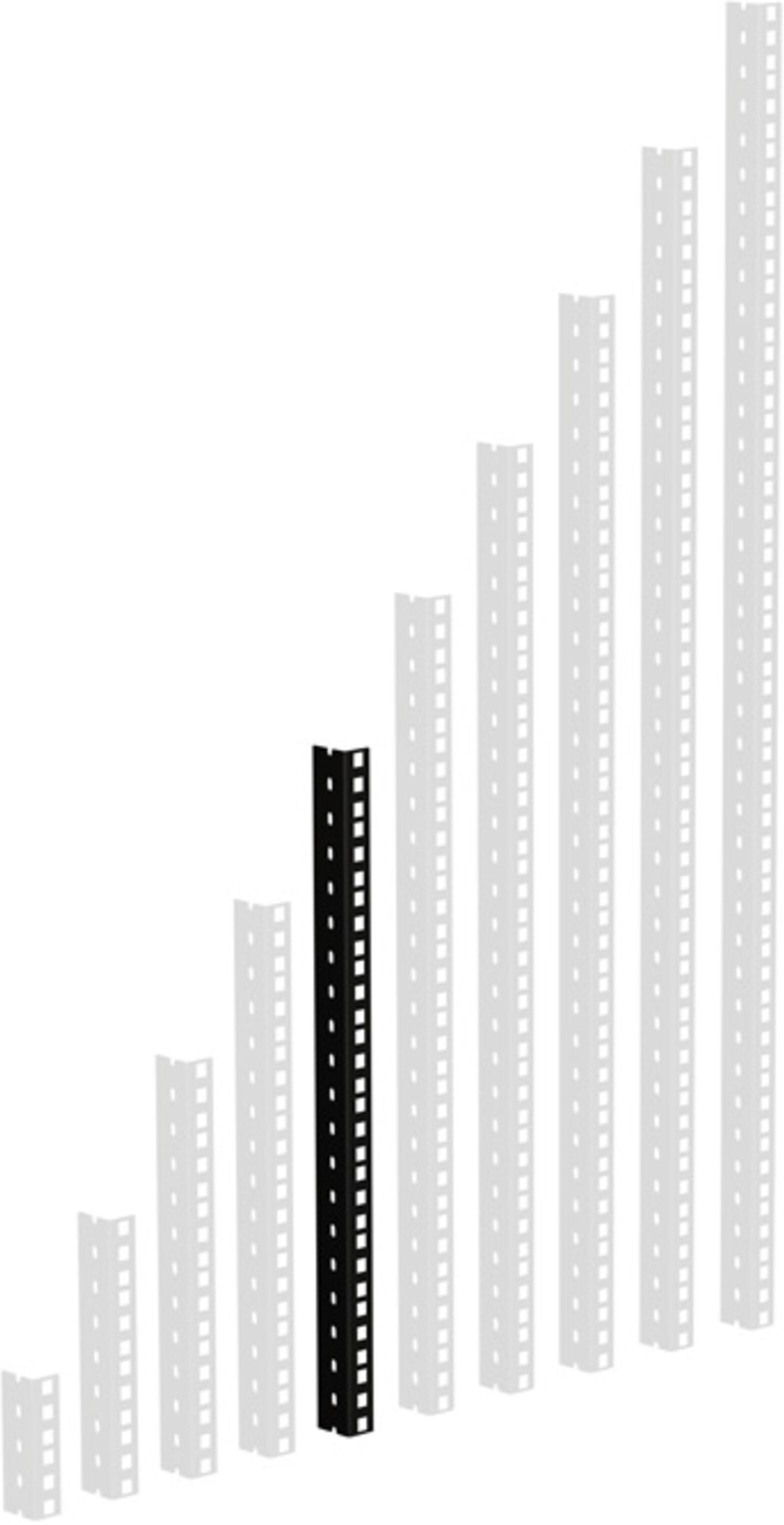 Adam Hall 61535B10 Rackschiene, schwarz gestanzte Löcher, 10 HE - Profil