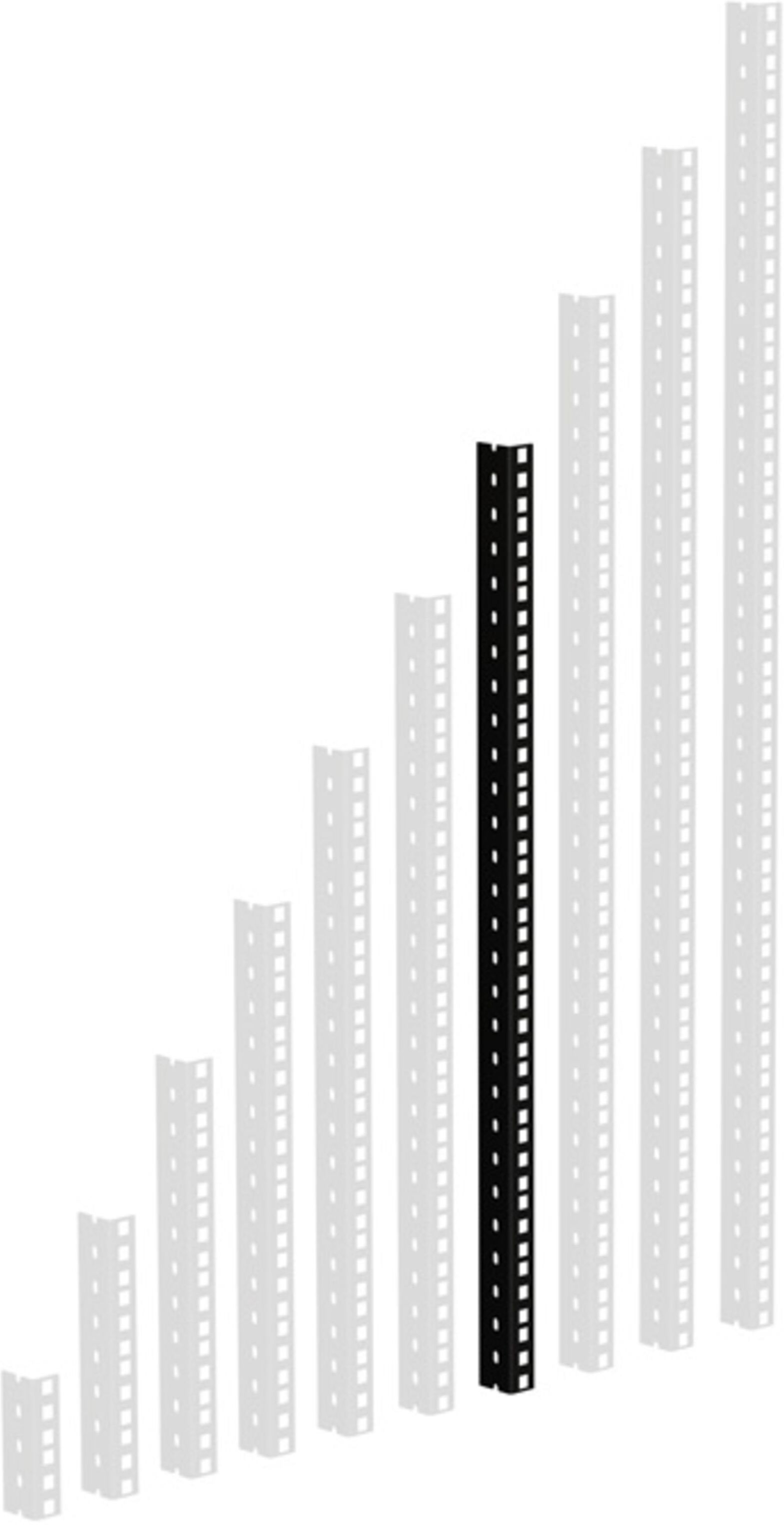 Adam Hall 61535B14 Rackschiene, schwarz gestanzte Löcher, 14 HE - Profil