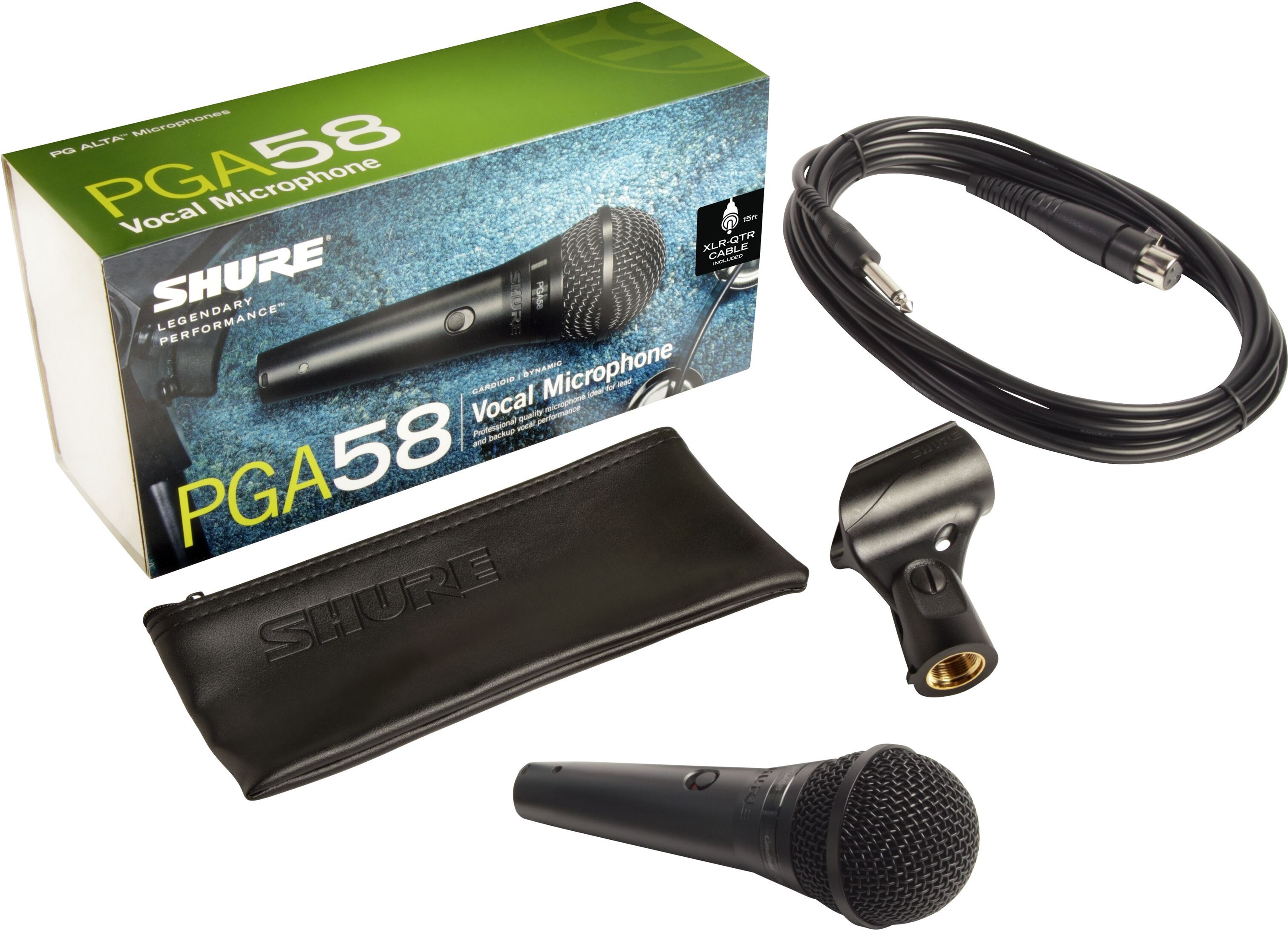 Shure PGA58-QTR Mikrofon, 4,5m Klinke-Kabel - Gesangsmikrofon